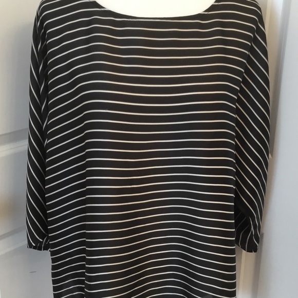 Chico's Dressy Striped Batwing Top - Large 2 - Picture 2 of 7